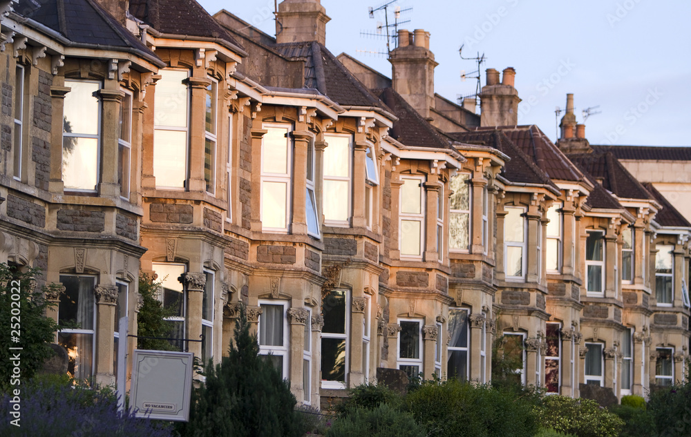 A terrace of typically British Victorian houses