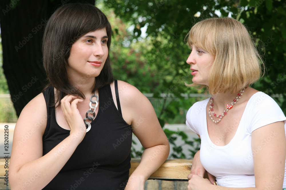 Conversation of the blonde and the brunette Conversation of the blonde and the brunette