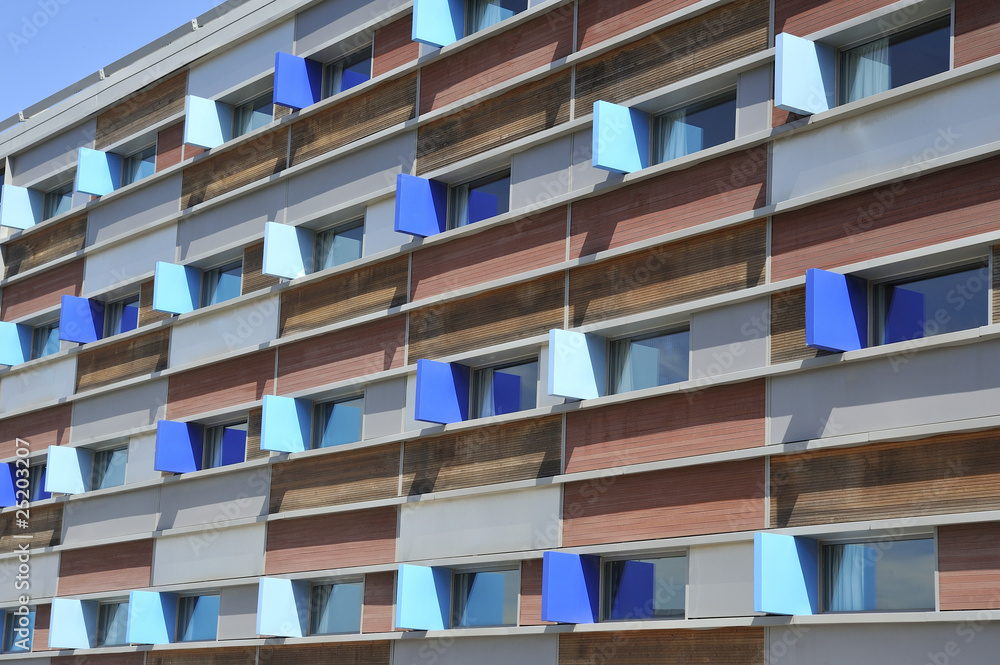Fototapeta premium palace windows with colored wall