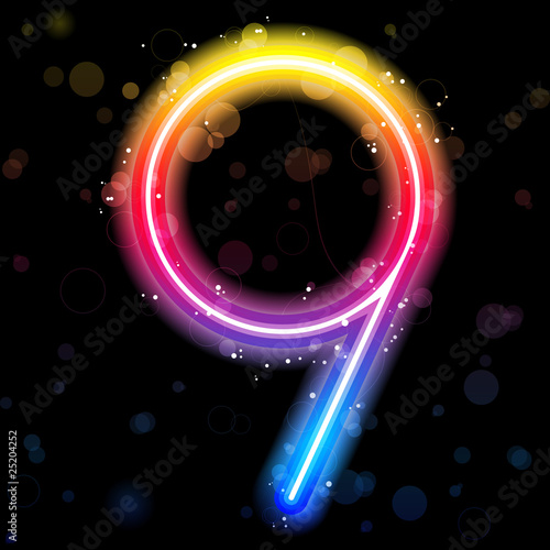 Number Rainbow Lights  Glitter with Sparkles