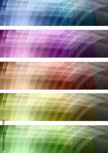 Multicolor geometric pattern web banners