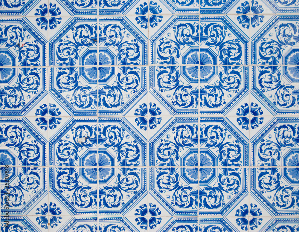 Traditional Portuguese glazed tiles Traditional Portuguese glazed tiles