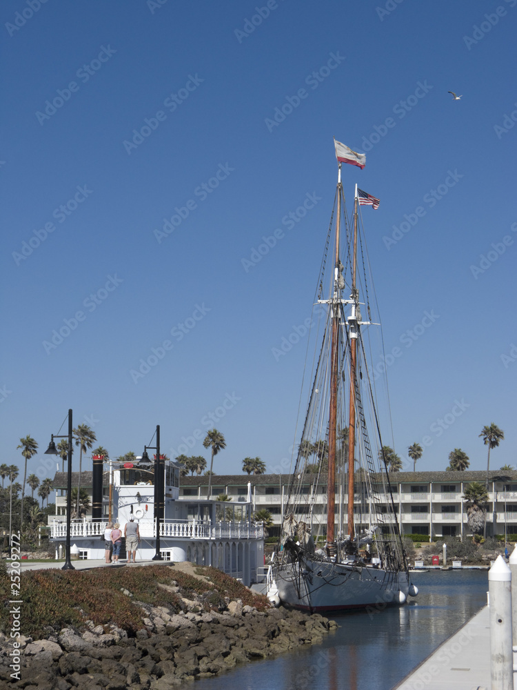 Double Masted Schooner; Oxnard Harbor, CA