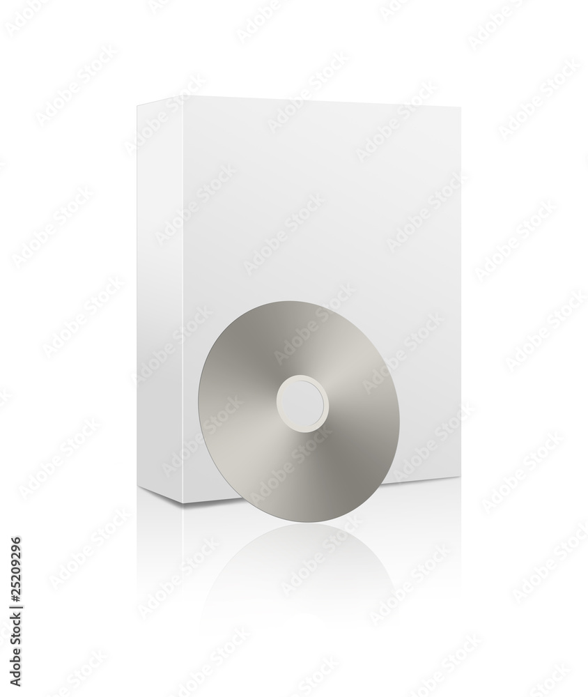 Blank software box with a cd Blank software box with a cd