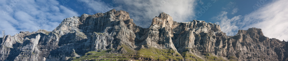 Fototapeta premium Panorama of green swiss mountains