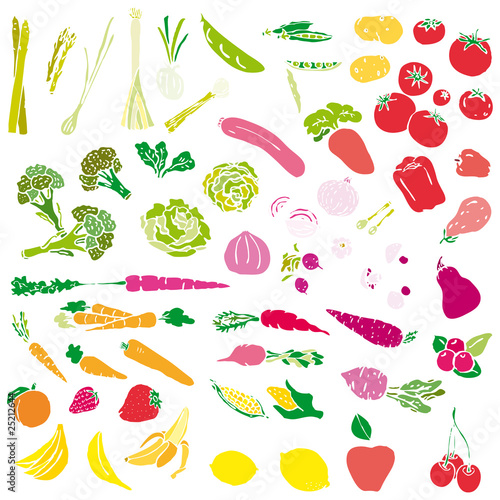Vegetables and fruit vector illustration