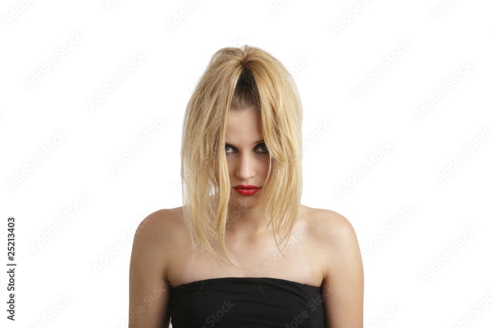 young female beauty on white background young female beauty on white background