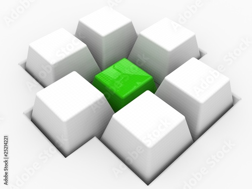 3d green button