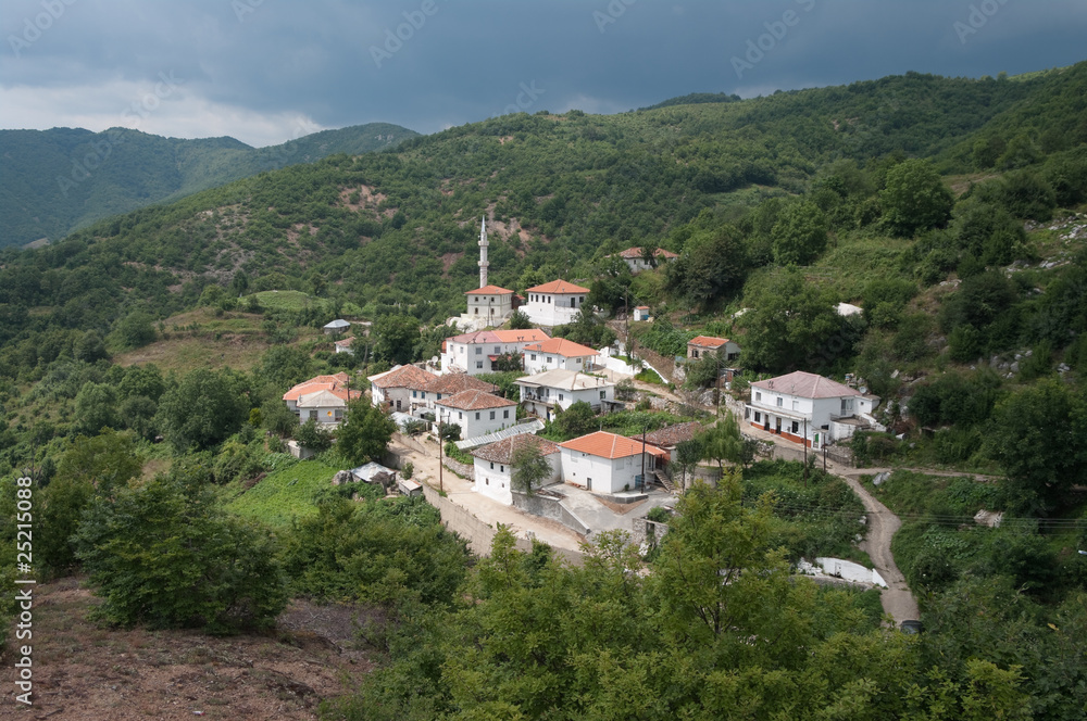 White Village And Mosque In The Thrace Greece