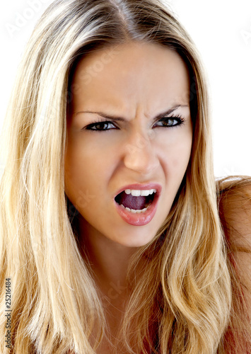 Canvastavla Angry young woman