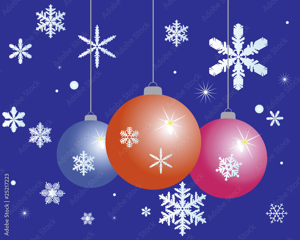 Fur-tree toys and snowflakes Fur-tree toys and snowflakes