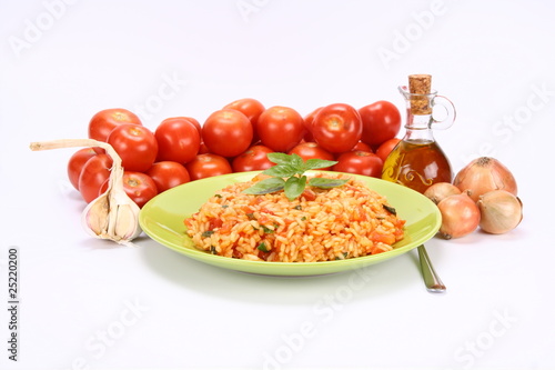 Risotto with tomatoes and ingredients