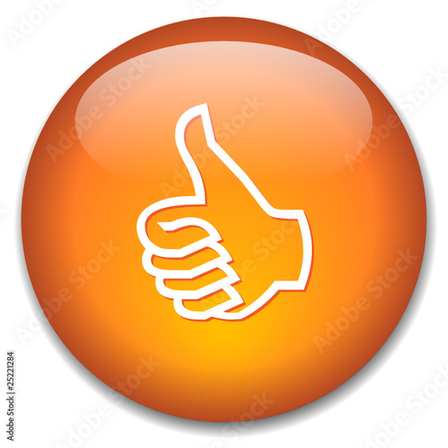THUMBS UP Web Button (like 100 percent satisfaction positive ok)