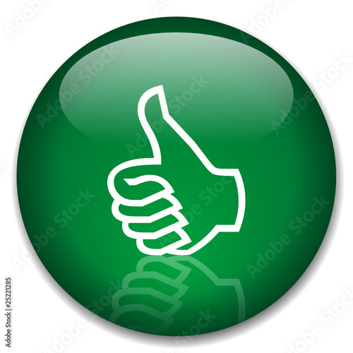 THUMBS UP Web Button (opinion poll survey satisfaction positive)