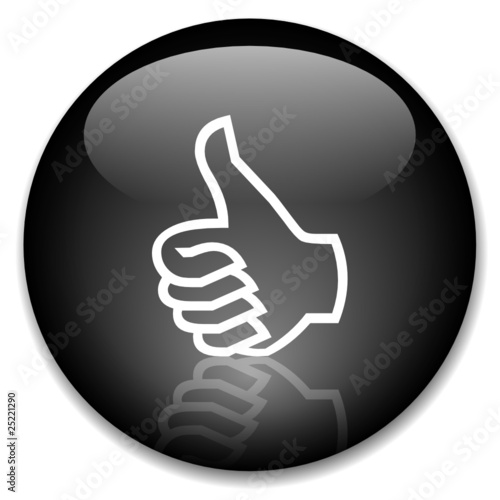 THUMBS UP Web Button (positive satisfaction opinion poll survey)