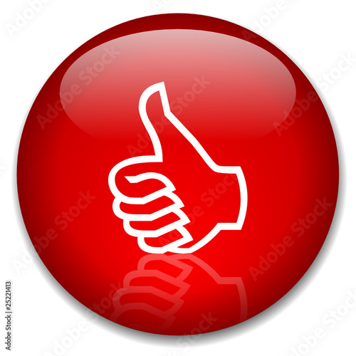 THUMBS UP Web Button (satisfaction opinion ok yes like positive)