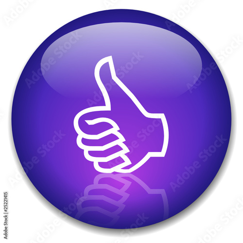 THUMBS UP Web Button (satisfaction positive opinion poll survey)