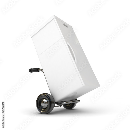 3d barrow truck and fridge