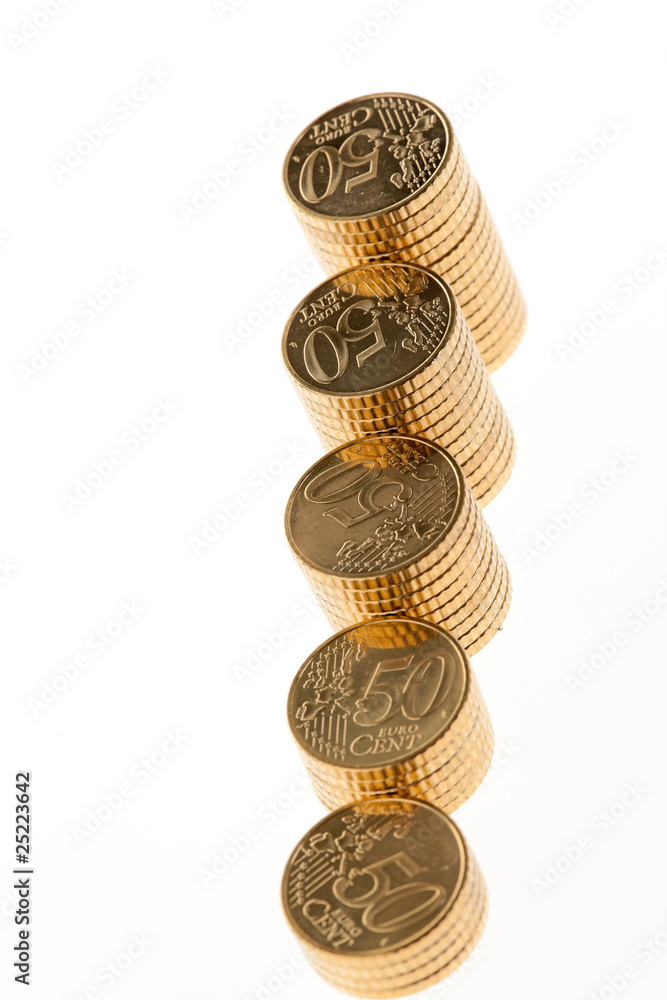 Stapel von Euro Geld Münzen