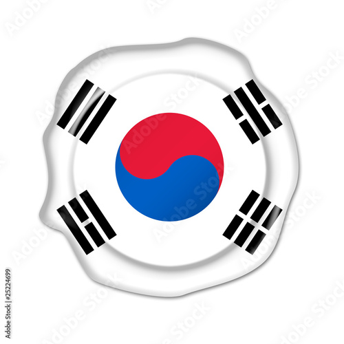 south korea button, seal, stamp, blank flag