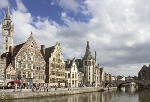 Ghent Graslei on the waterfront in Belgium © Anthony Shaw