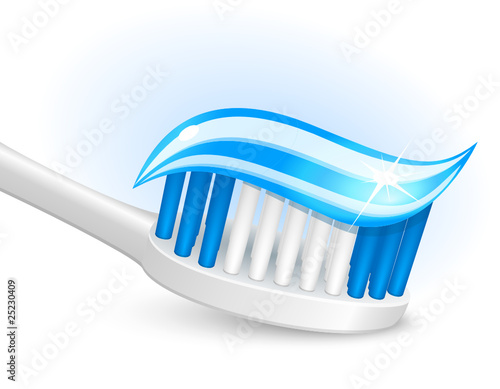 Toothbrush and gel toothpaste