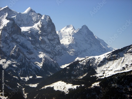 Blick von Meiringen auf Eiger Nordwand