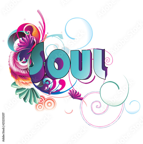 soul 3d text vector