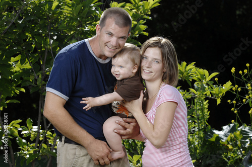 Young happy family playing