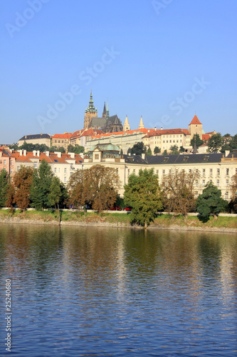 Prague gothic Castle above River Vltava © Kajano