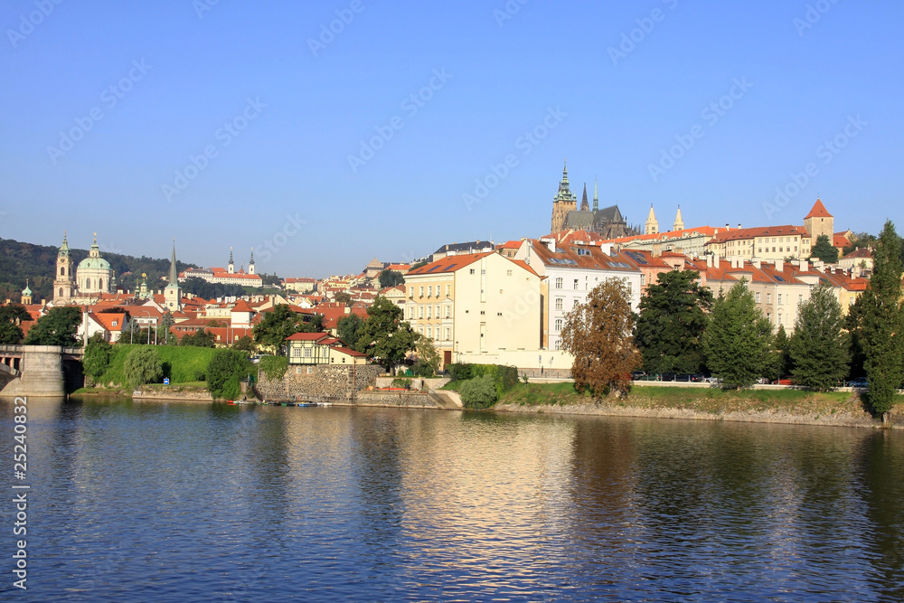 Prague gothic Castle above River Vltava