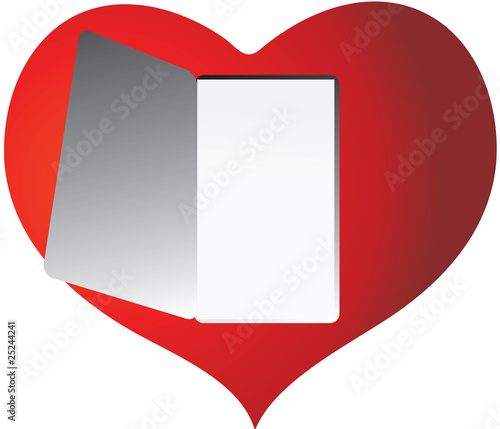 Red heart with an open door