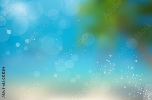 Blurred beach background with space for your message.