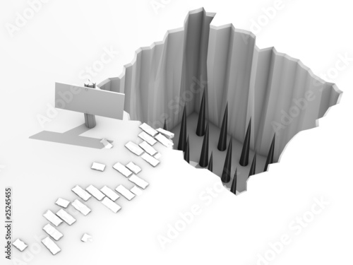 Canvas Print Beware the pitfalls - concept for business or personal