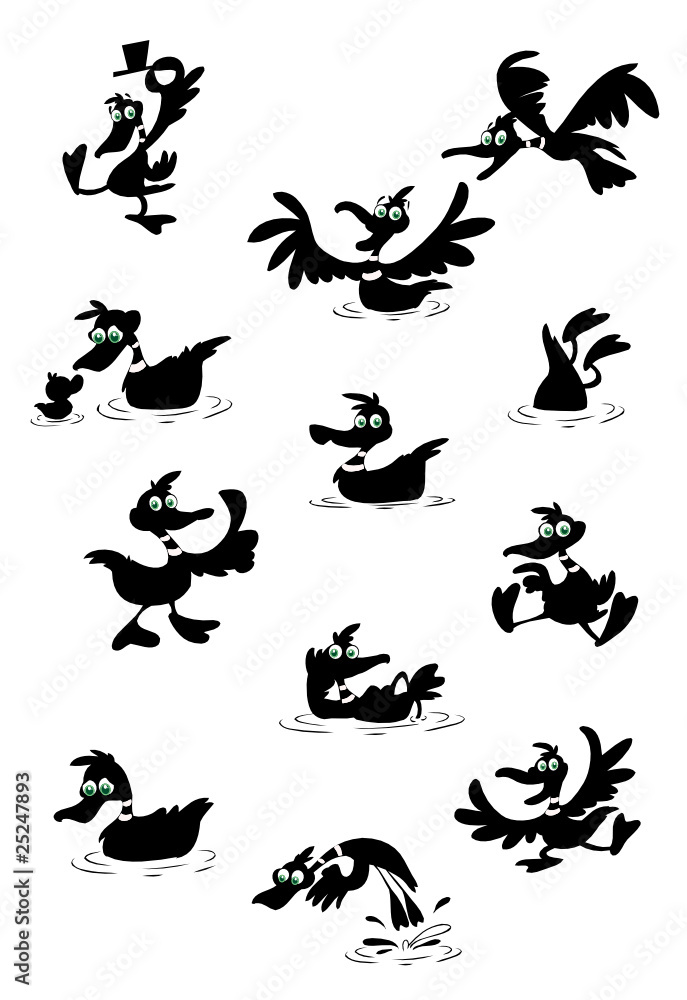 collection of fun duck silhouettes