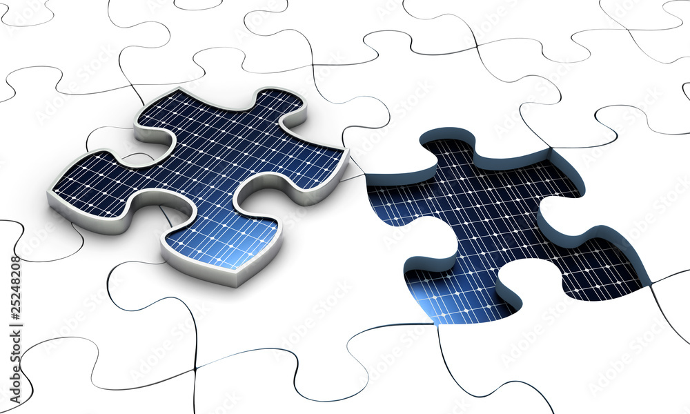 Fototapeta premium Solar construction puzzle