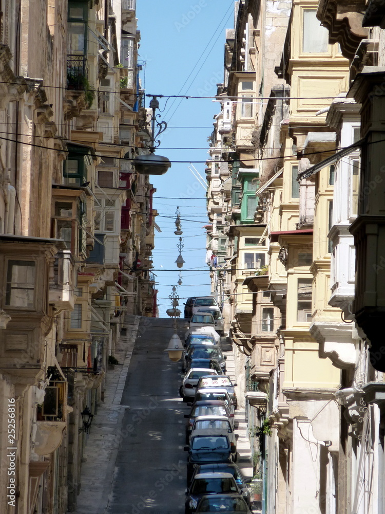 strada e case di Valletta, Malta