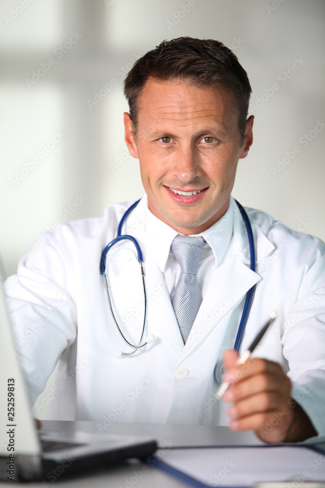 Closeup of doctor working in the office Closeup of doctor working in the office