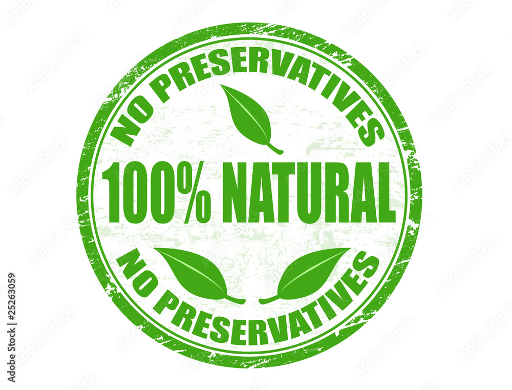 No preservatives -100% natural stamp No preservatives -100% natural stamp
