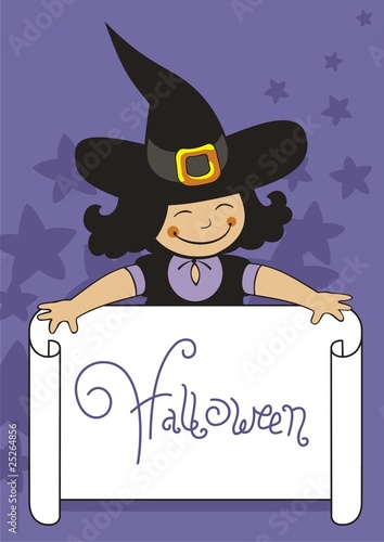 Halloween witch and inscription