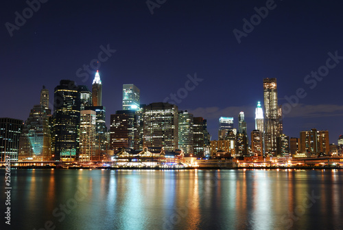 Manhattan at night in New York City