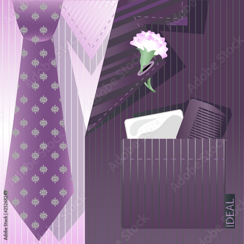 Fototapeta Stylized background with cravat and label.