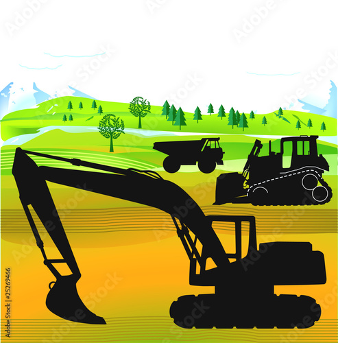 Baustelle und Landschaft