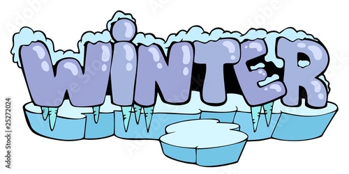 Cartoon winter sign