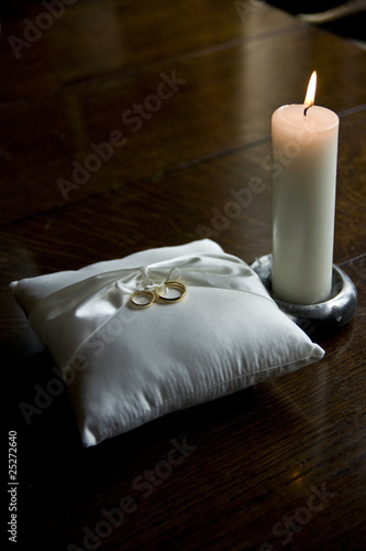 Wedding Rings and Candle