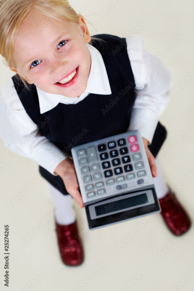 Girl with calculator