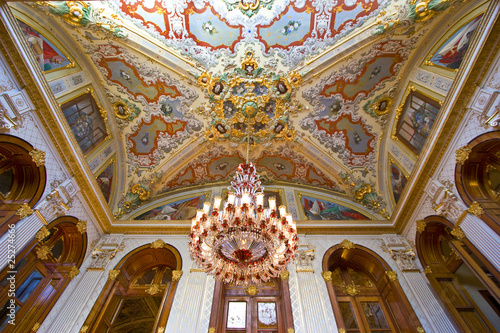 Dolmabahce sarayi / Dolmabahce palace - ceiling and chandelier photo