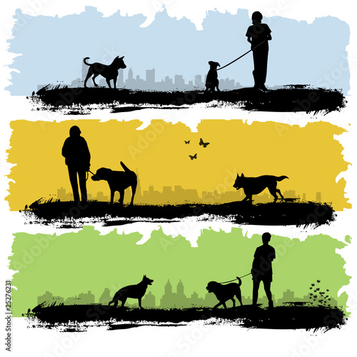 people with dog