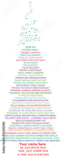 Merry Christmas and Happy New Year in many languages