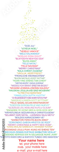 Merry Christmas and Happy New Year in many languages